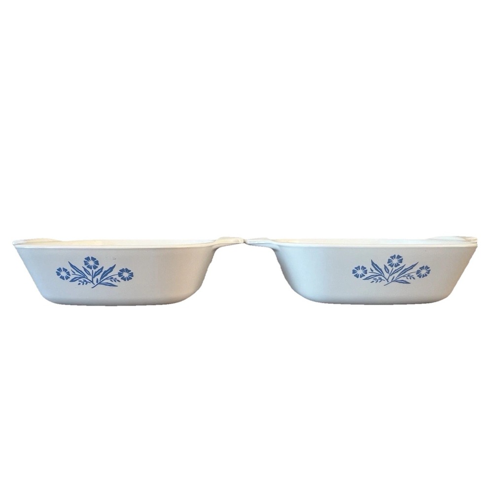 Corning Ware Blue Cornflower P-41 Petite Pan Set of 2 Vintage Casserole Dishes